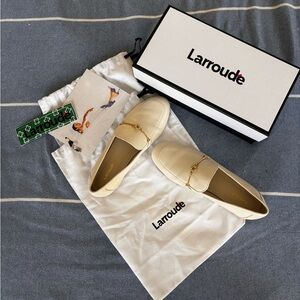 Larroude Katherine Loafers in Napa Ivory